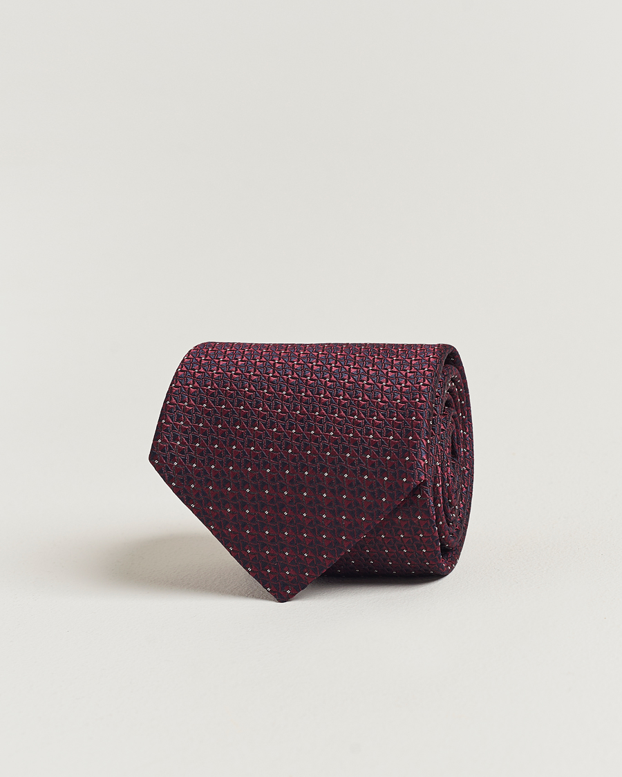 Hombres | Canali Jacquard Silk Tie Burgundy | Canali | Jacquard Silk Tie Burgundy
