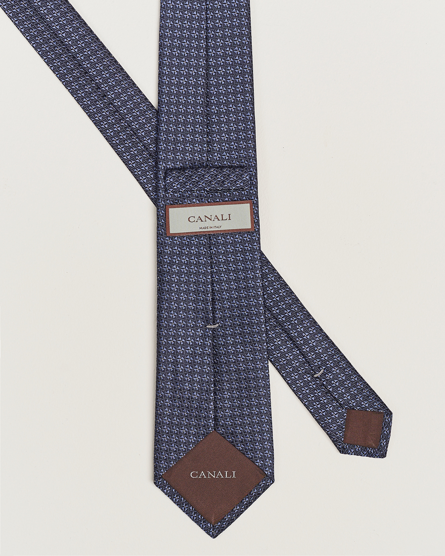 Hombres | Canali Jacquard Silk Tie Navy | Canali | Jacquard Silk Tie Navy