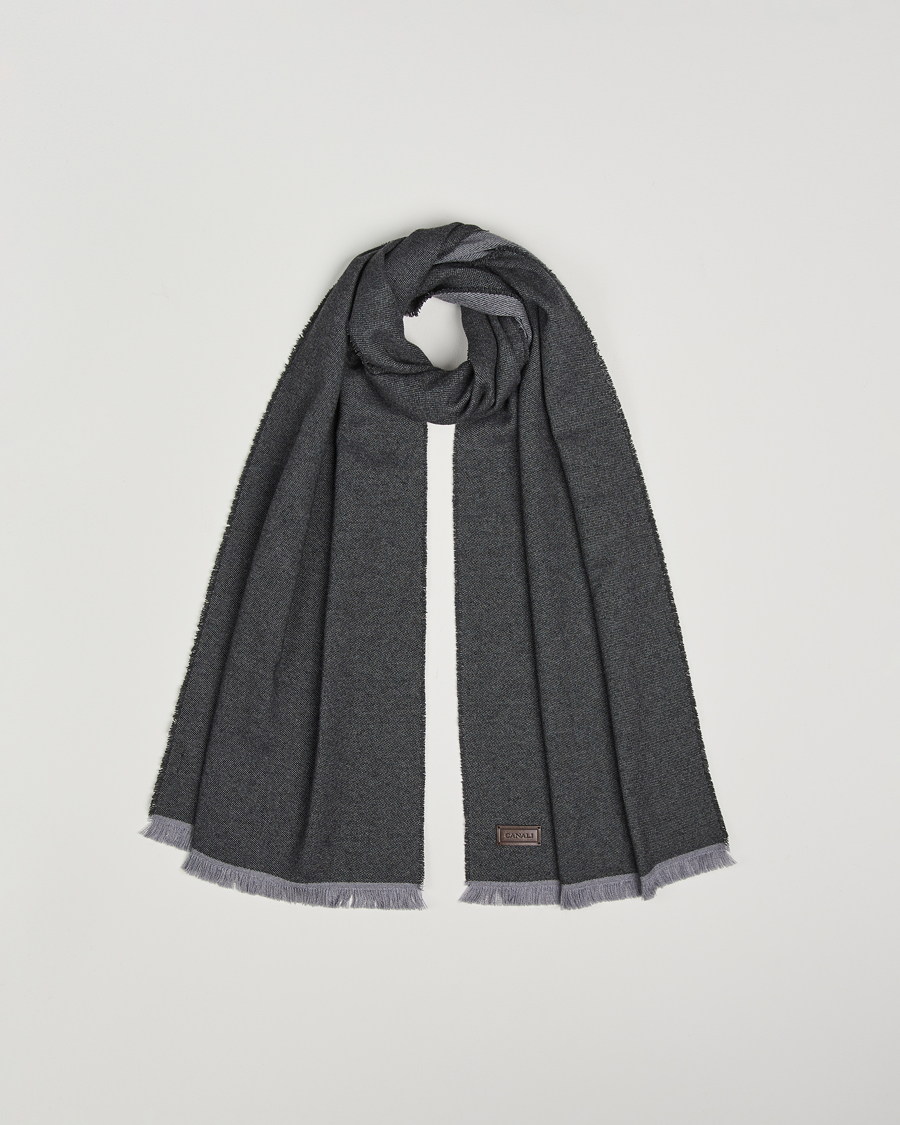 Hombres | Canali Wool/Cashmere Scarf Grey Melange | Canali | Wool/Cashmere Scarf Grey Melange