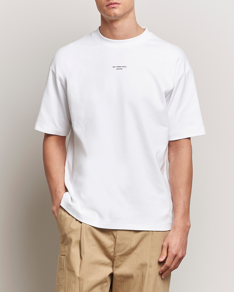 Hombres | Nuevas imágenes de productos | Drôle de Monsieur | Classic Slogan T-Shirt Optic White