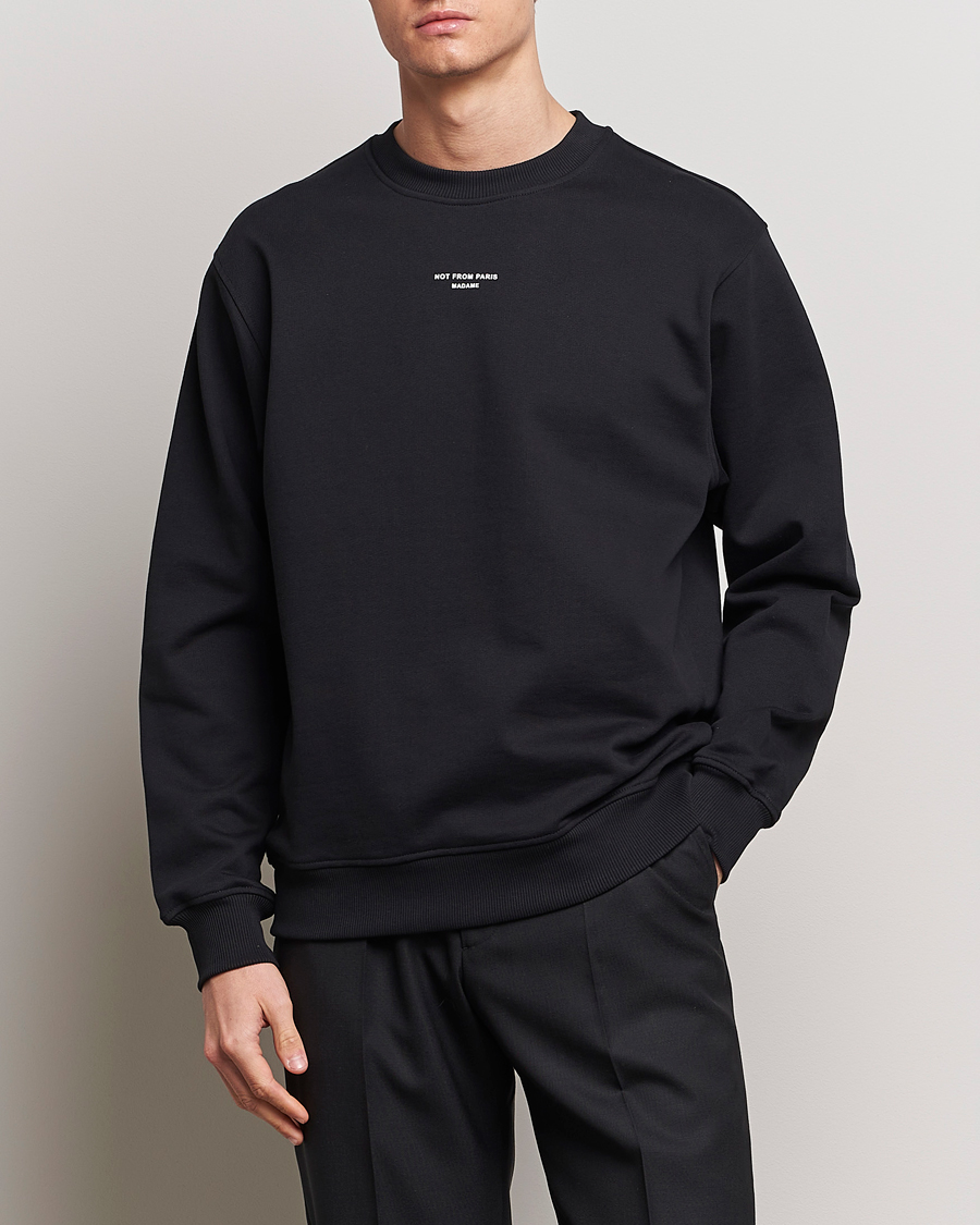 Hombres | Nuevas imágenes de productos | Drôle de Monsieur | Classic Slogan Sweatshirt Black
