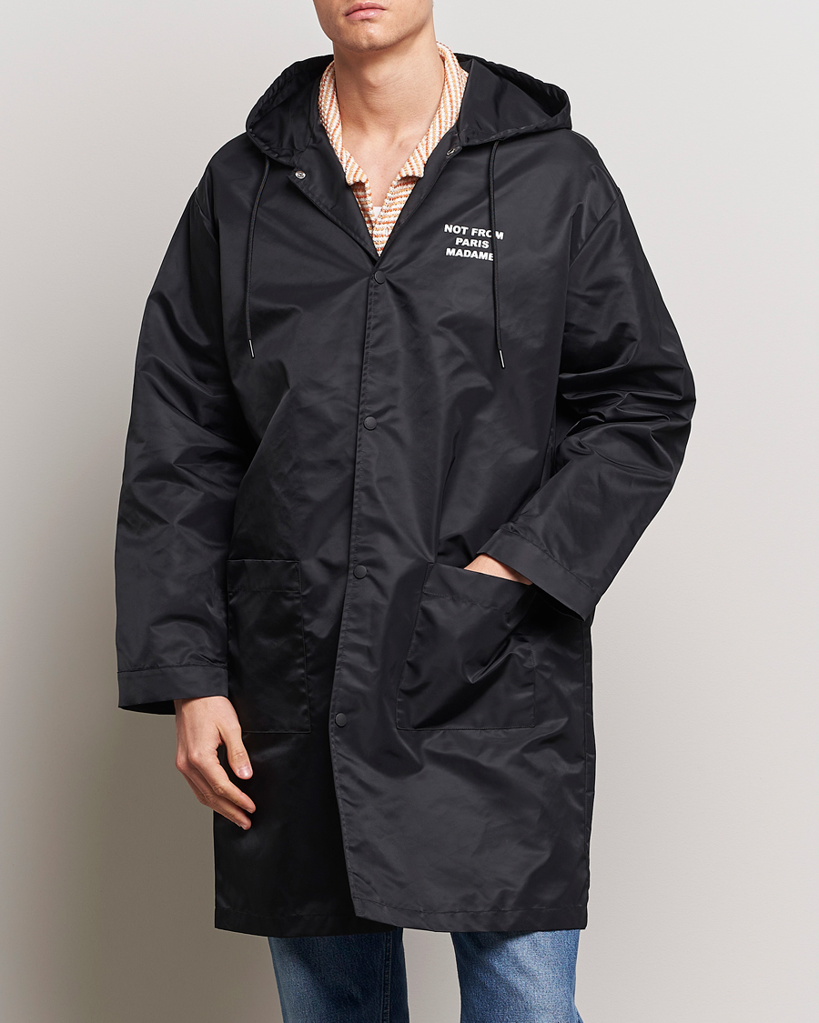 Hombres | Abrigos y chaquetas | Drôle de Monsieur | La Parka Slogan Coat Black
