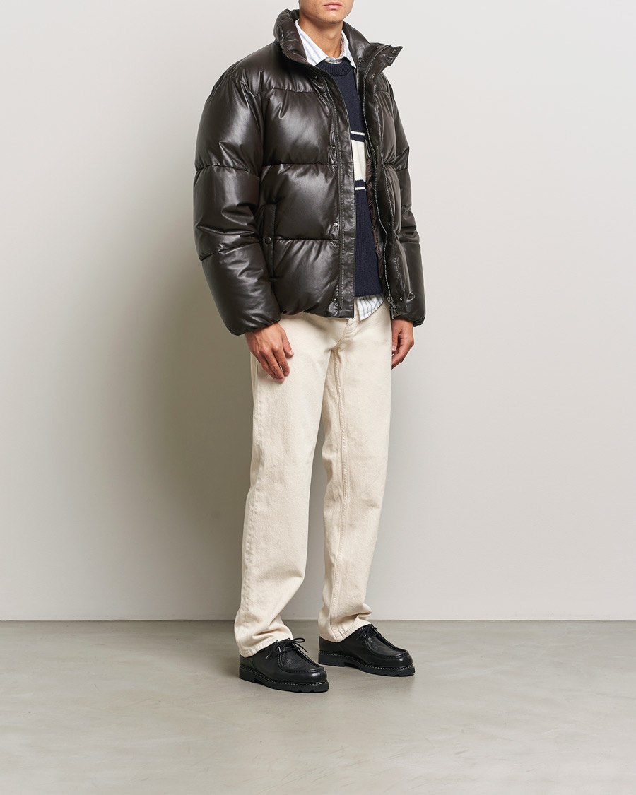 Hombres | Abrigos y chaquetas | GANT 240 Mulberry Street | Leather Down Puffer Jacket Deep Brown