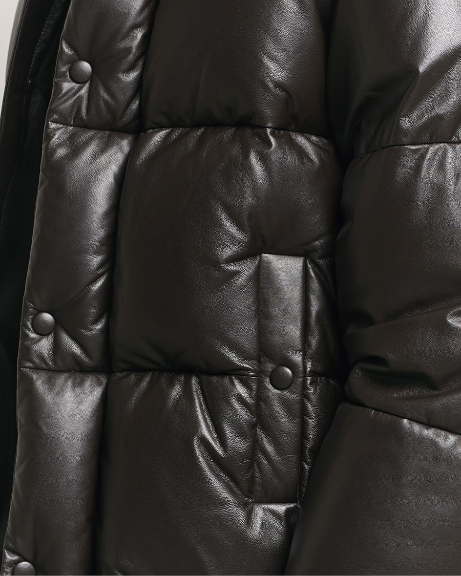 Hombres | Abrigos y chaquetas | GANT 240 Mulberry Street | Leather Down Puffer Jacket Deep Brown