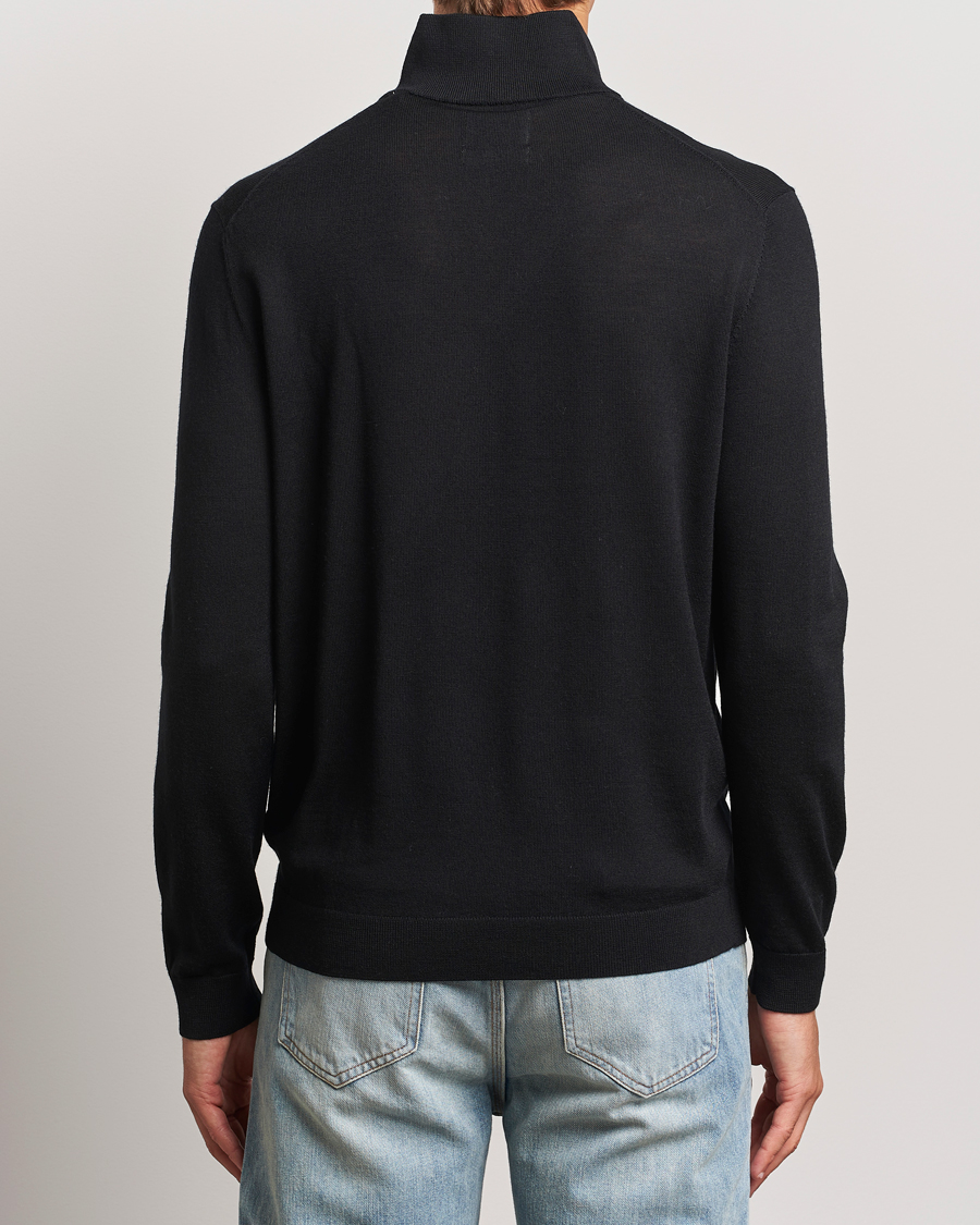 Hombres | Jerséis y prendas de punto | GANT | Extrafine Merino Wool Half Zip Black