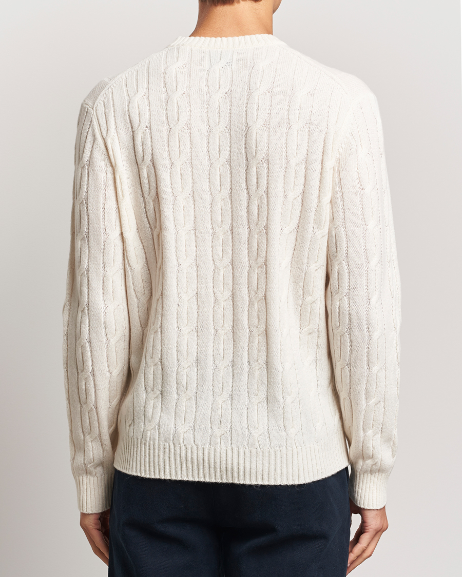 Hombres | Jerséis y prendas de punto | GANT | Lambswool Cable C-Neck Cream