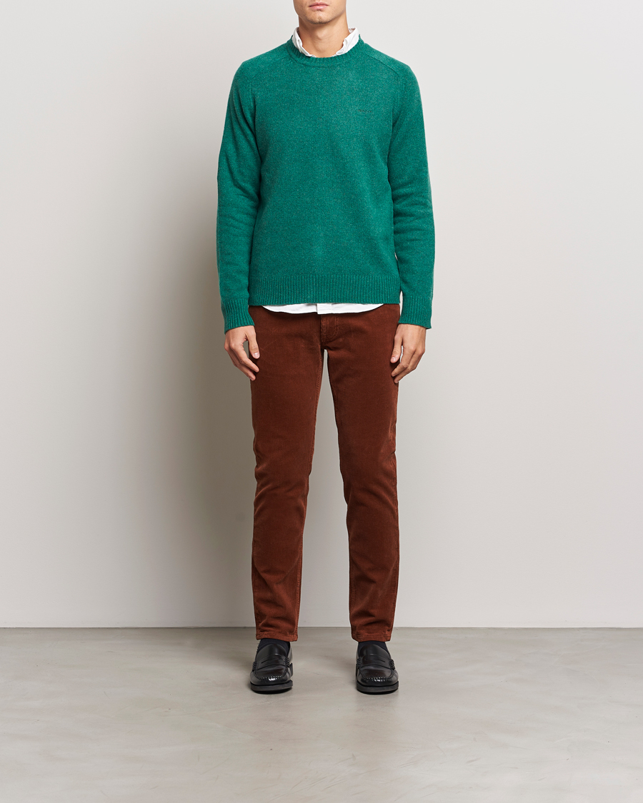 Hombres | Jerséis y prendas de punto | GANT | Wool Blend C-Neck Deep Forest Green
