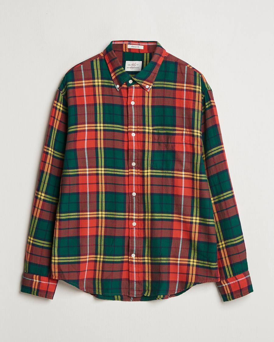 Hombres | Camisas | GANT | Rel Herigate Twill Tartan Shirt Bright Red