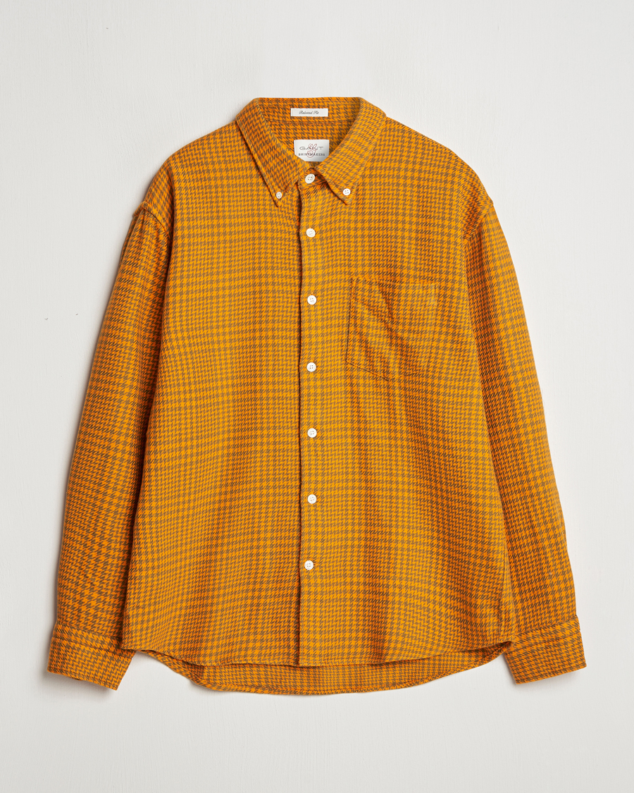 Hombres | Camisas | GANT | Rel Houndstooth Shirt Sweet Orange