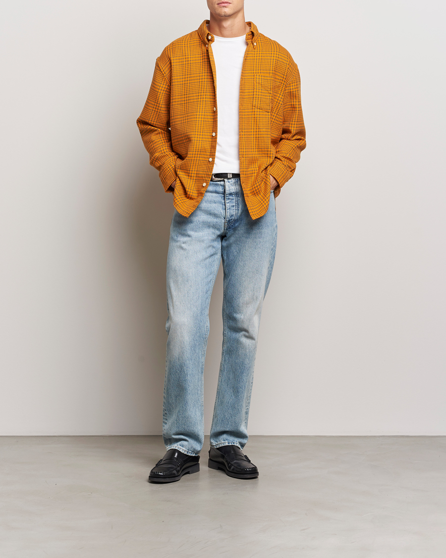 Hombres | Camisas | GANT | Rel Houndstooth Shirt Sweet Orange