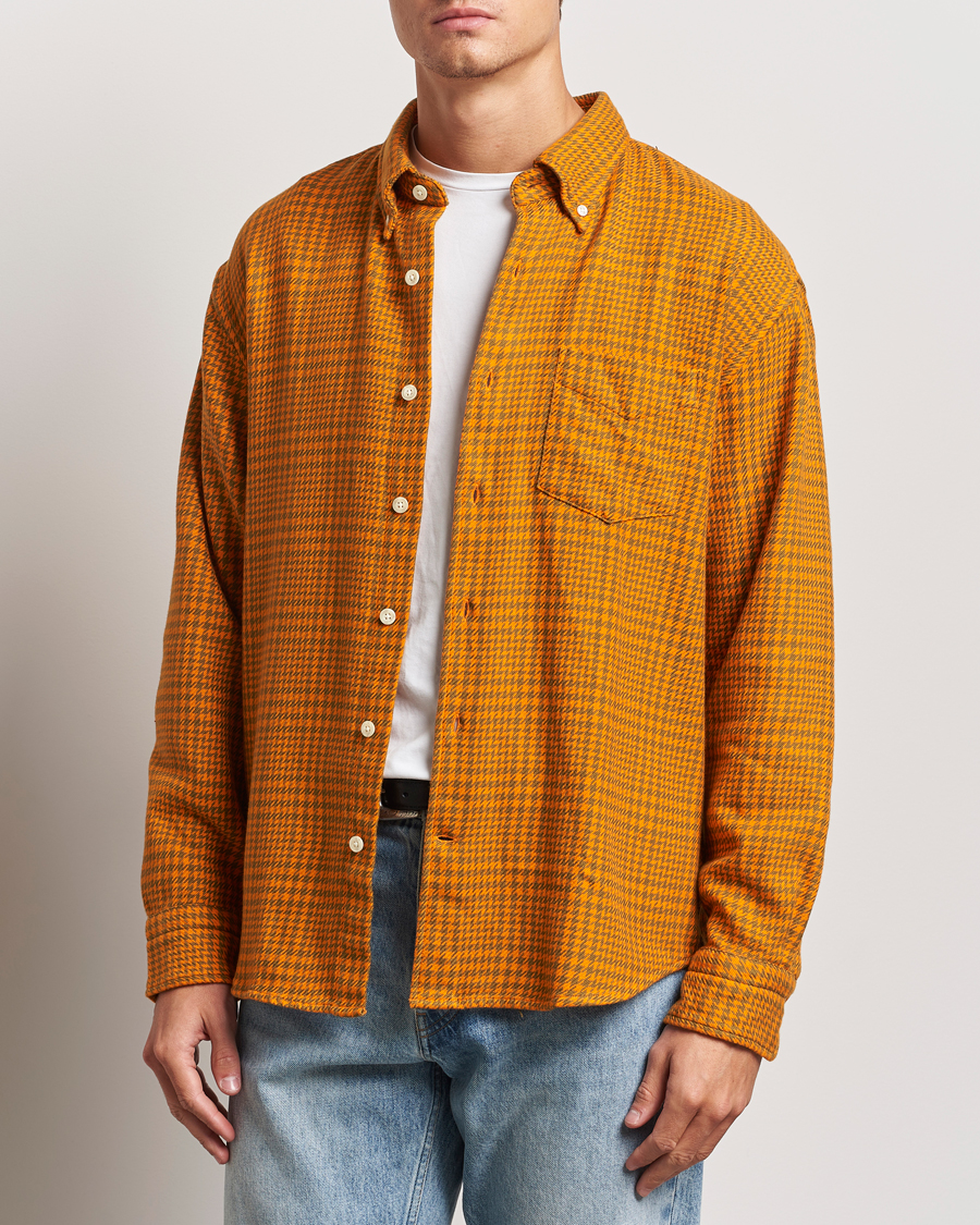 Hombres | Camisas | GANT | Rel Houndstooth Shirt Sweet Orange