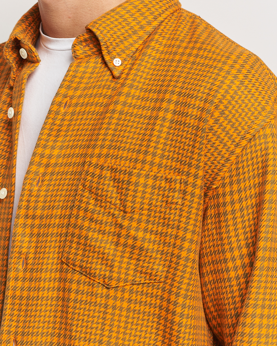 Hombres | Camisas | GANT | Rel Houndstooth Shirt Sweet Orange
