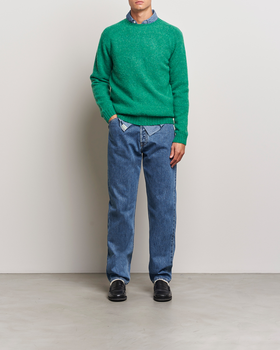 Hombres | Jerséis y prendas de punto | Harley Of Scotland | Brushed Supersoft Lambswool Crewneck Pixie