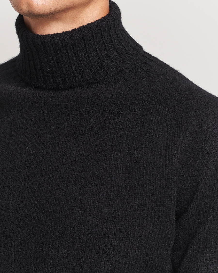 Hombres | Jerséis y prendas de punto | Harley Of Scotland | Supersoft Lambswool Rollneck Black