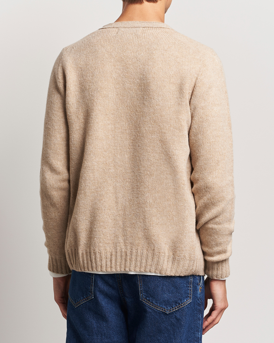 Hombres | Jerséis y prendas de punto | Harley Of Scotland | Supersoft Lambswool Cardigan Oatmilk