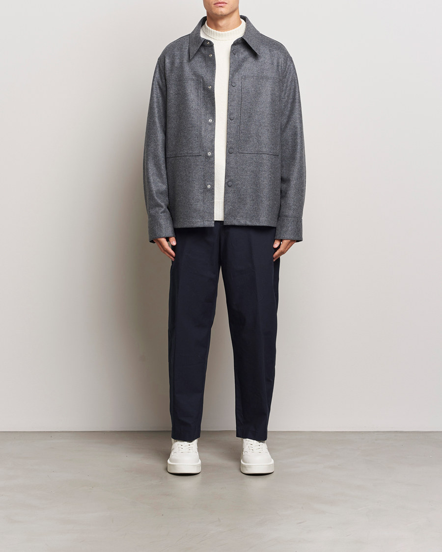 Hombres | Pantalones | Jil Sander | Water Repellent Cotton Drawstring Pants Navy