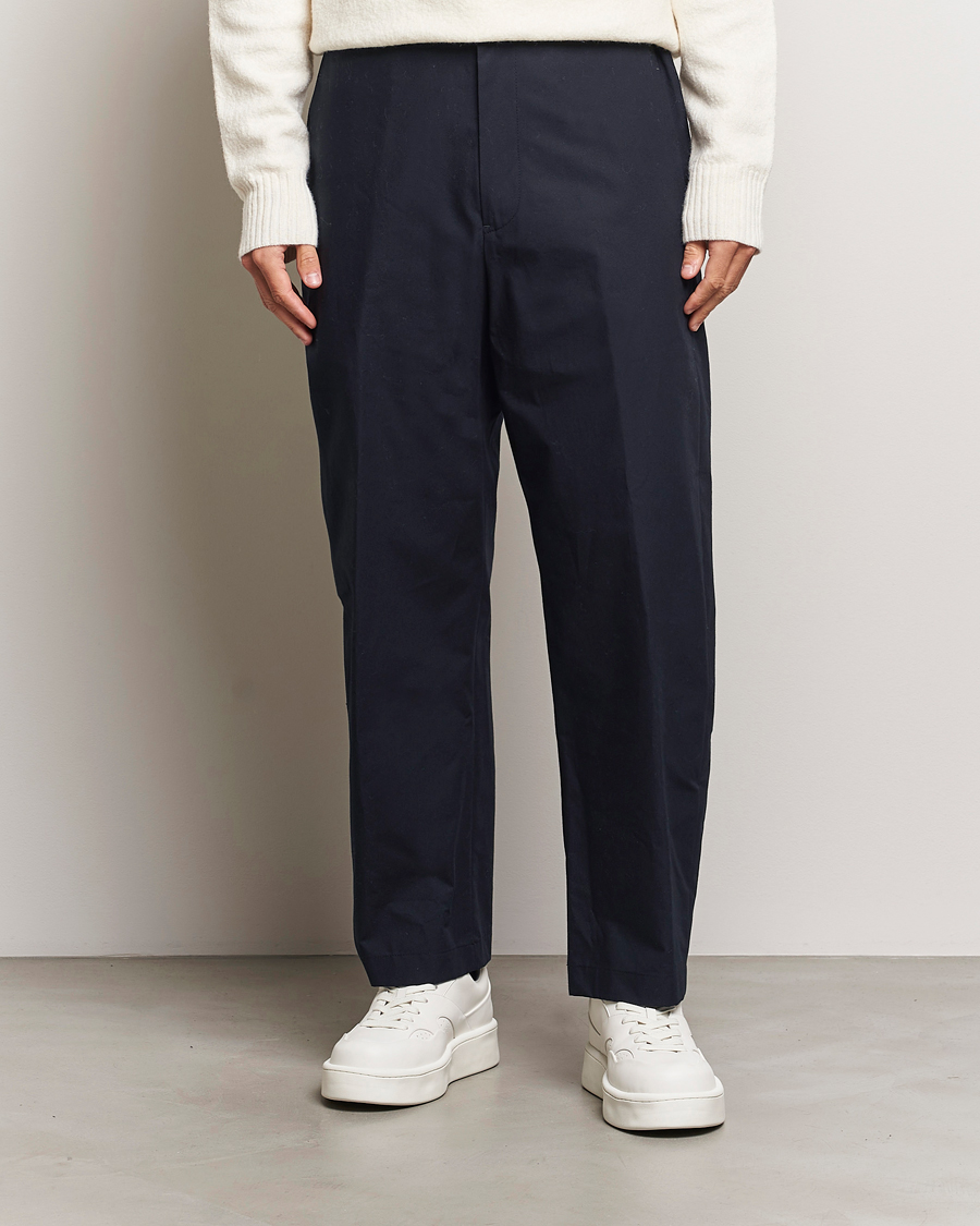 Hombres | Pantalones | Jil Sander | Water Repellent Cotton Drawstring Pants Navy