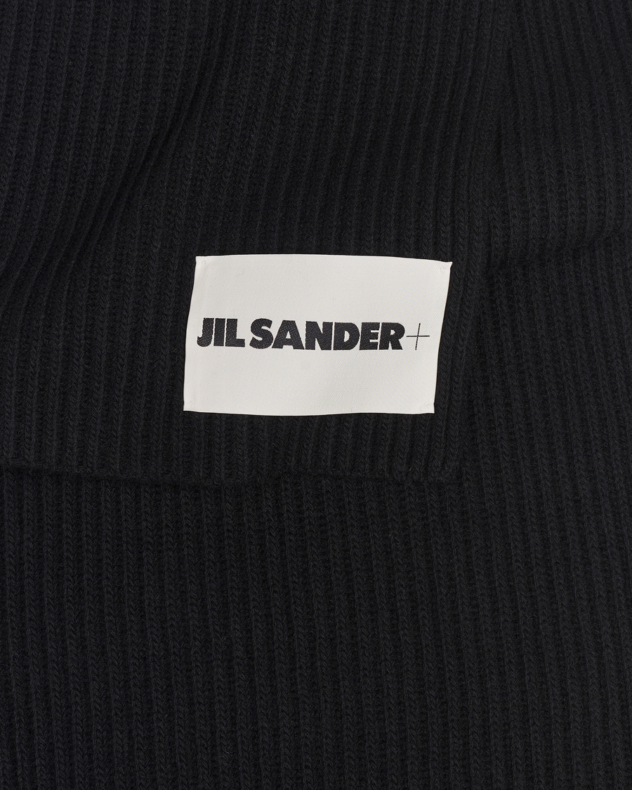 Hombres | Jil Sander Merino Wool Rib Scarf Black | Jil Sander | Merino Wool Rib Scarf Black