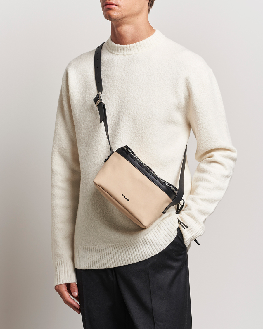 Hombres | Jerséis y prendas de punto | Jil Sander | Boiled Merino Round Neck Sweater Off White