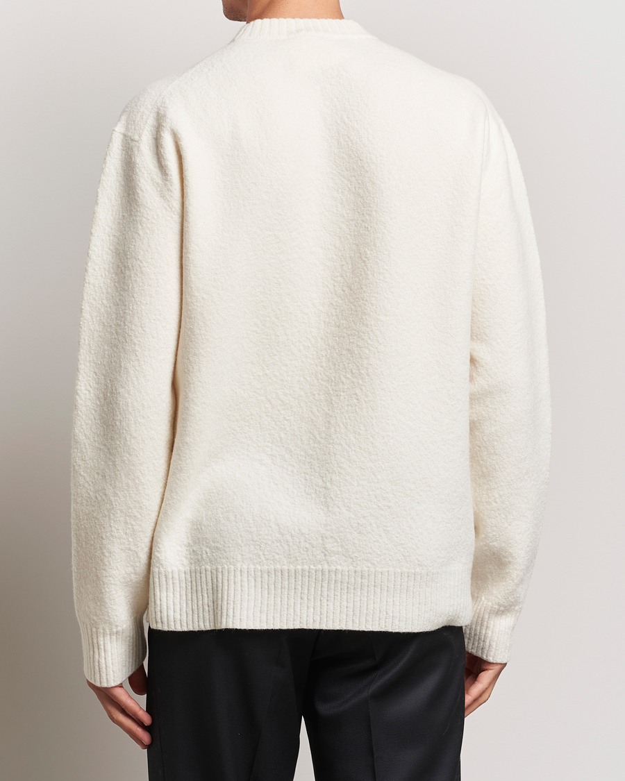 Hombres | Jerséis y prendas de punto | Jil Sander | Boiled Merino Round Neck Sweater Off White