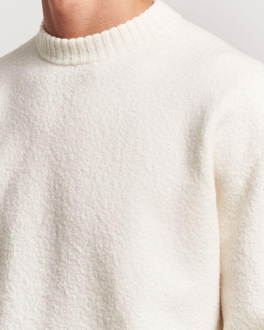 Hombres | Jerséis y prendas de punto | Jil Sander | Boiled Merino Round Neck Sweater Off White
