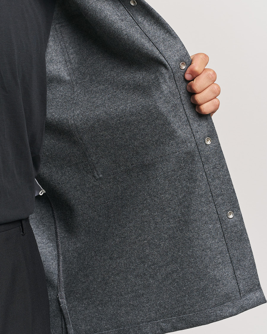 Hombres | Camisas | Jil Sander | Wool Flannel Overshirt Grey Melange