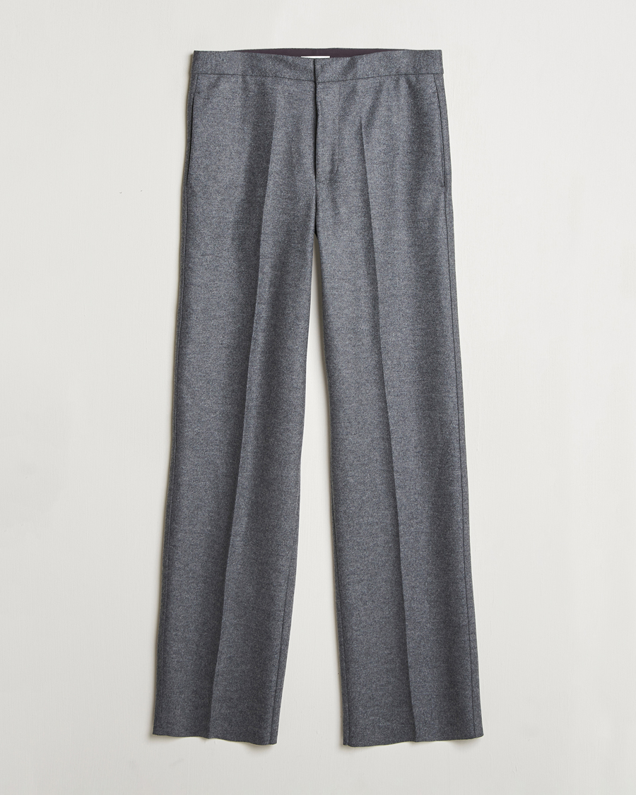 Hombres | Pantalones | Jil Sander | Wool Flannel Pants Grey Melange