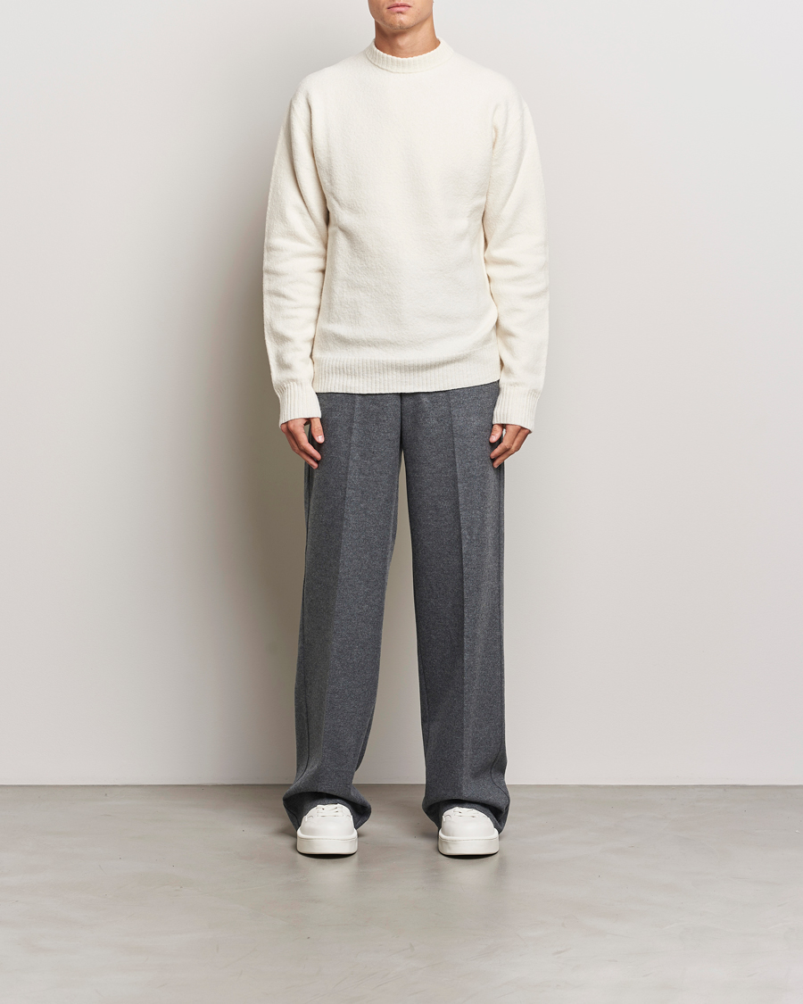 Hombres | Pantalones | Jil Sander | Wool Flannel Pants Grey Melange