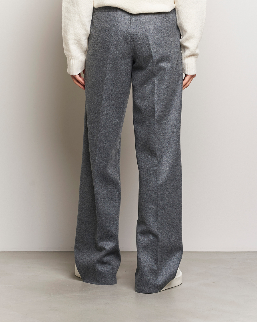 Hombres | Pantalones | Jil Sander | Wool Flannel Pants Grey Melange