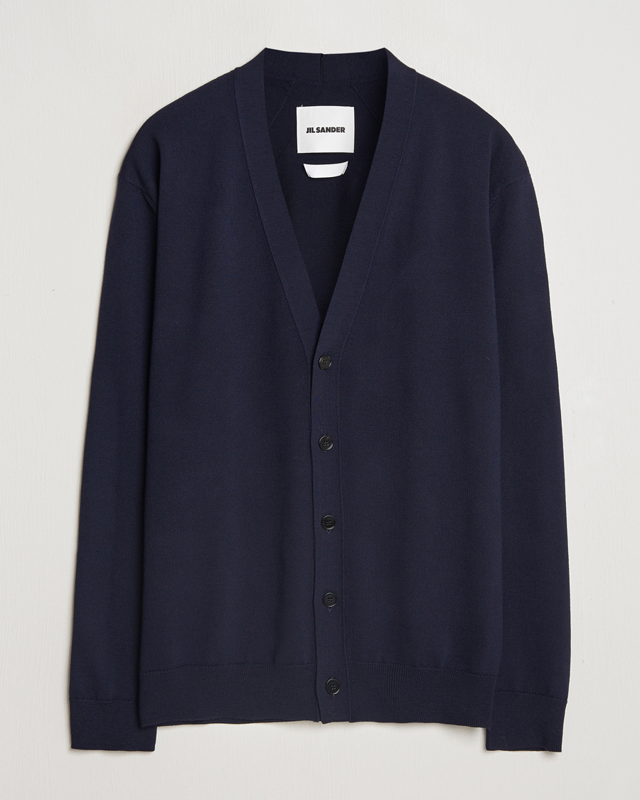 Hombres | Jerséis y prendas de punto | Jil Sander | Superfine Merino Cardigan Navy