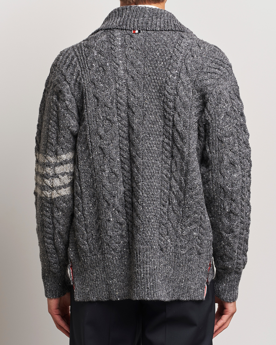 Hombres | Jerséis y prendas de punto | Thom Browne | Donegal Cable Cardigan Medium Grey