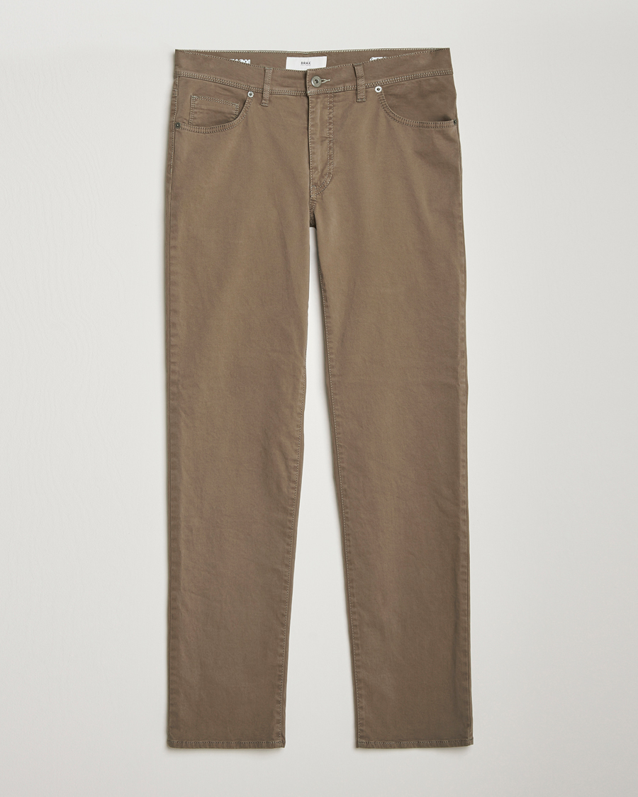 Hombres | Pantalones | Brax | Cadiz Cotton Satin 5-Pocket Pants Khaki