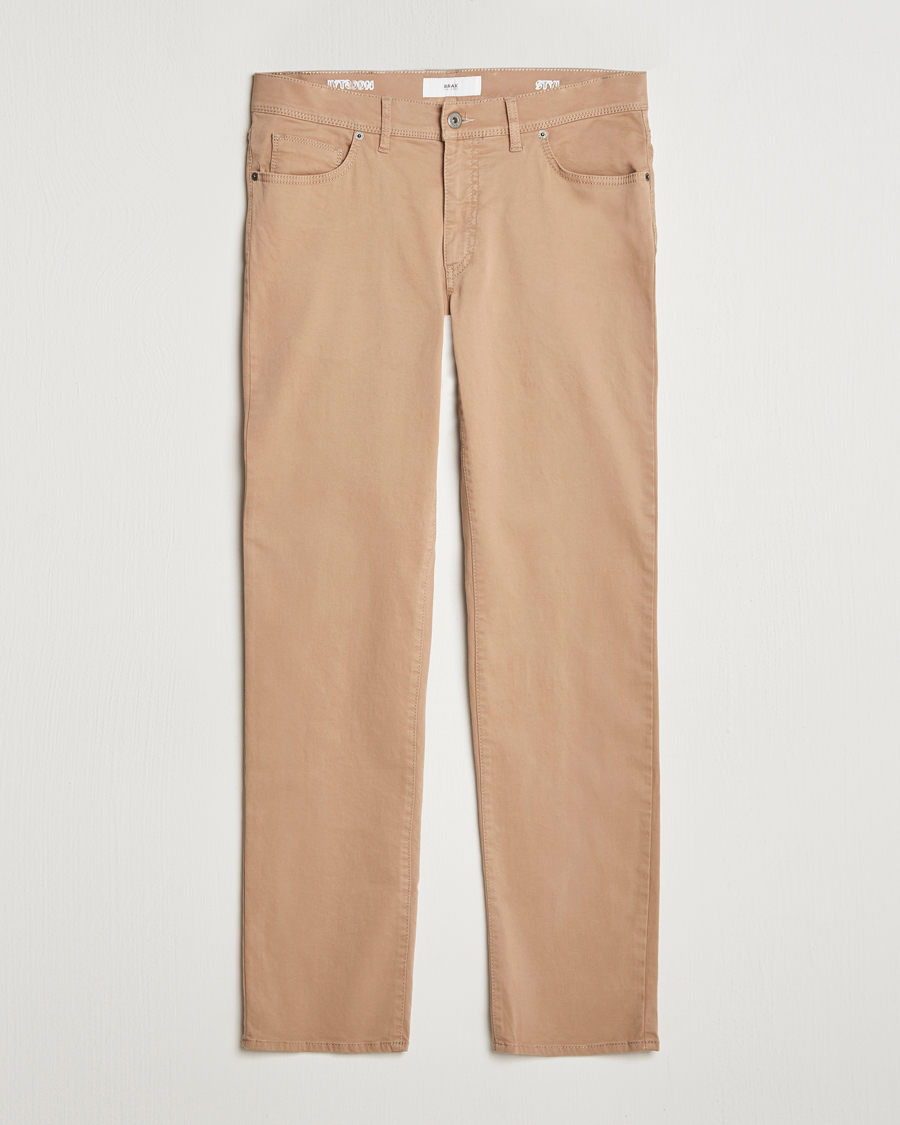 Hombres | Pantalones | Brax | Cadiz Cotton Satin 5-Pocket Pants Beige