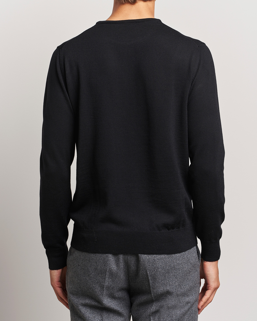 Hombres | Jerséis y prendas de punto | Morgano | Extra Fine Merino Wool Crewneck Black