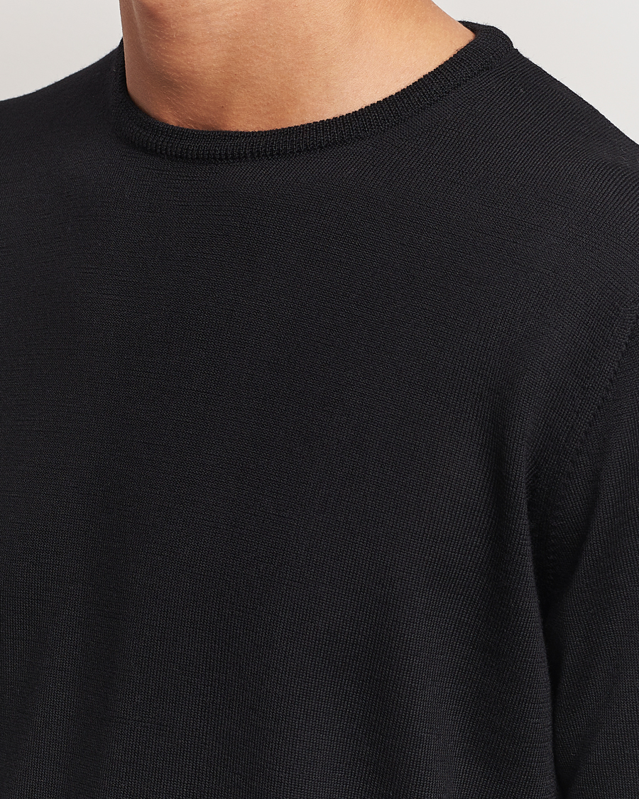 Hombres | Jerséis y prendas de punto | Morgano | Extra Fine Merino Wool Crewneck Black