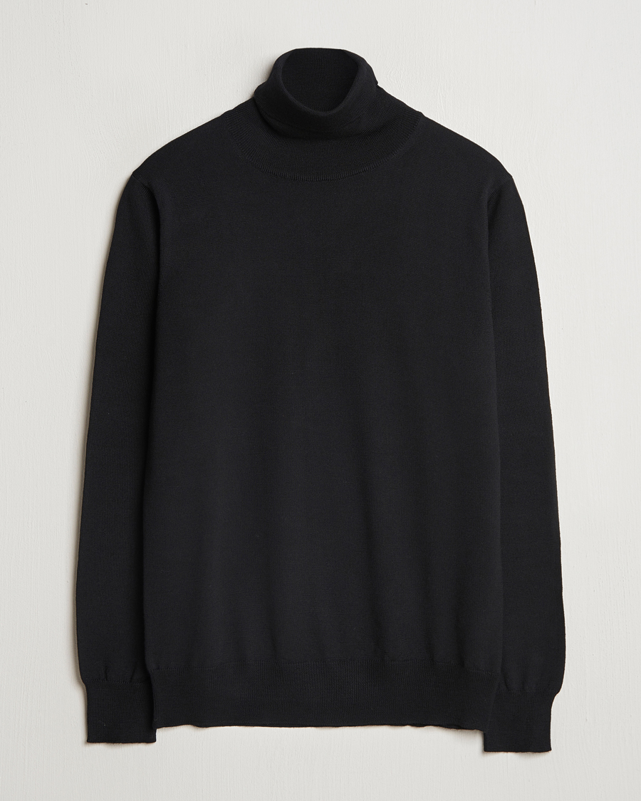 Hombres | Jerséis y prendas de punto | Morgano | Extra Fine Merino Wool Rollneck Black