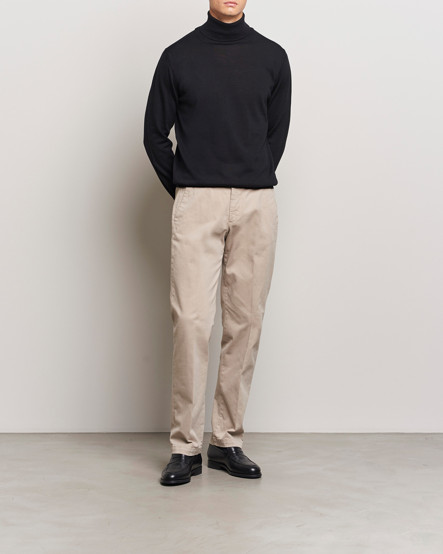 Hombres | Jerséis y prendas de punto | Morgano | Extra Fine Merino Wool Rollneck Black