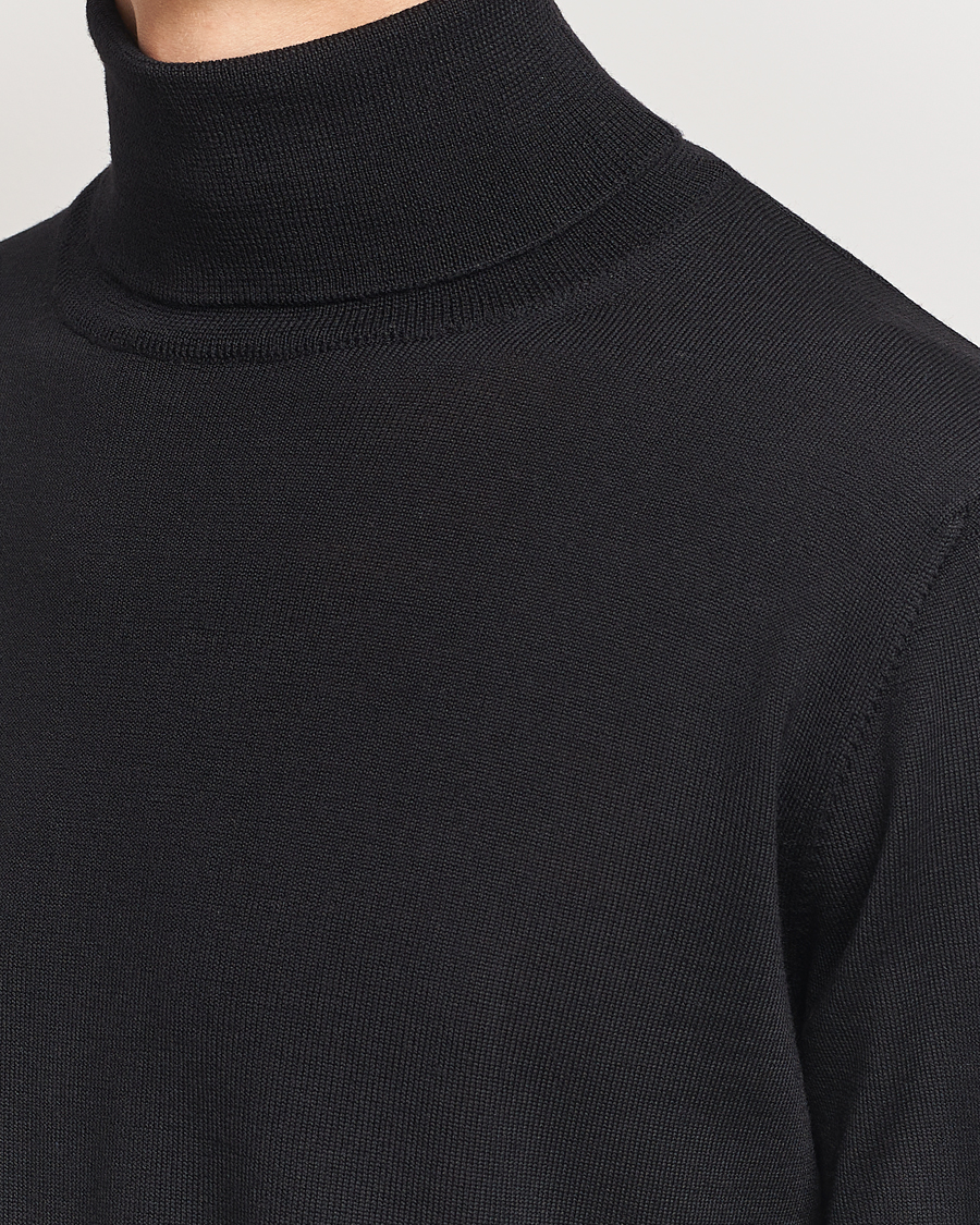 Hombres | Jerséis y prendas de punto | Morgano | Extra Fine Merino Wool Rollneck Black