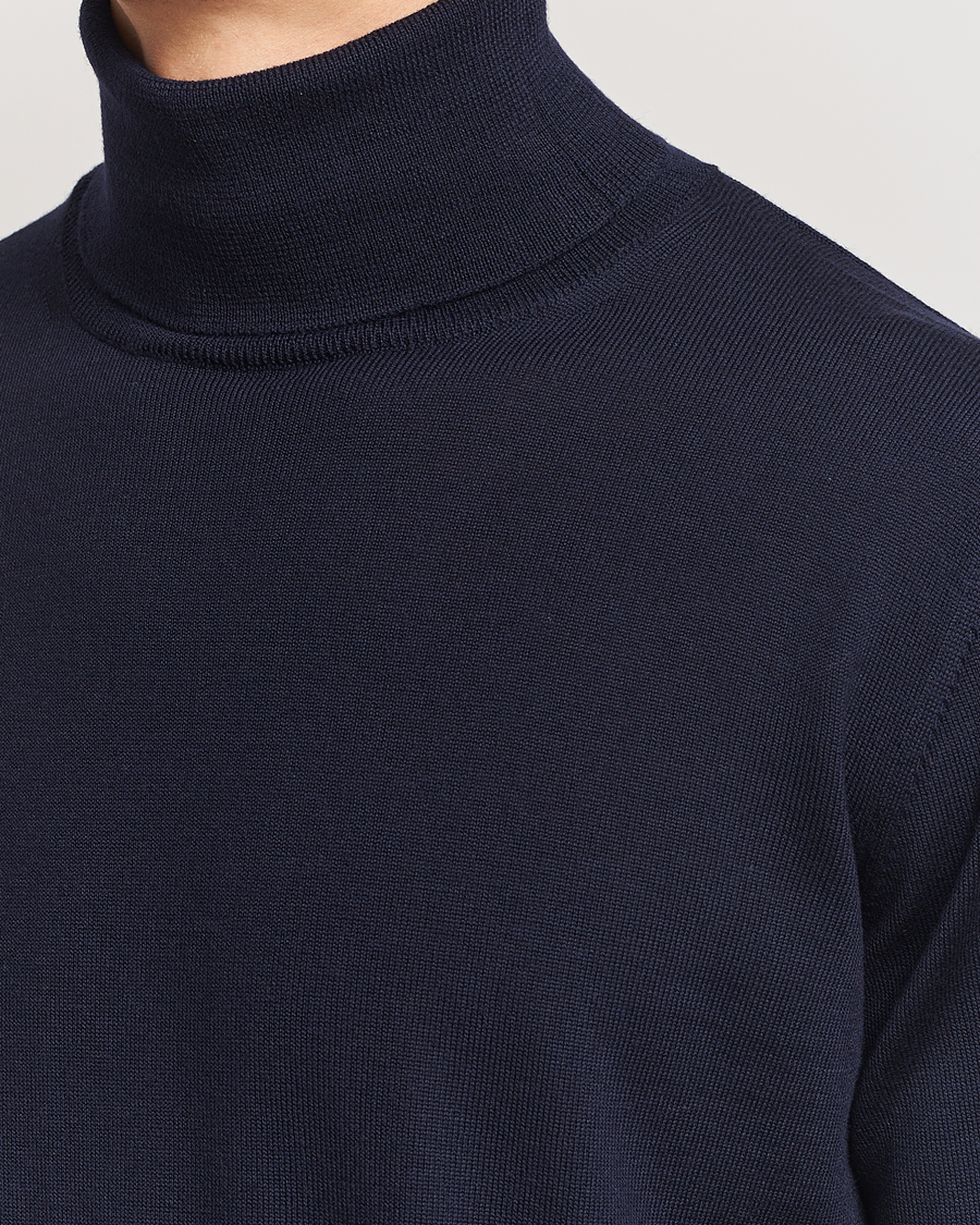 Hombres | Jerséis y prendas de punto | Morgano | Extra Fine Merino Wool Rollneck Navy