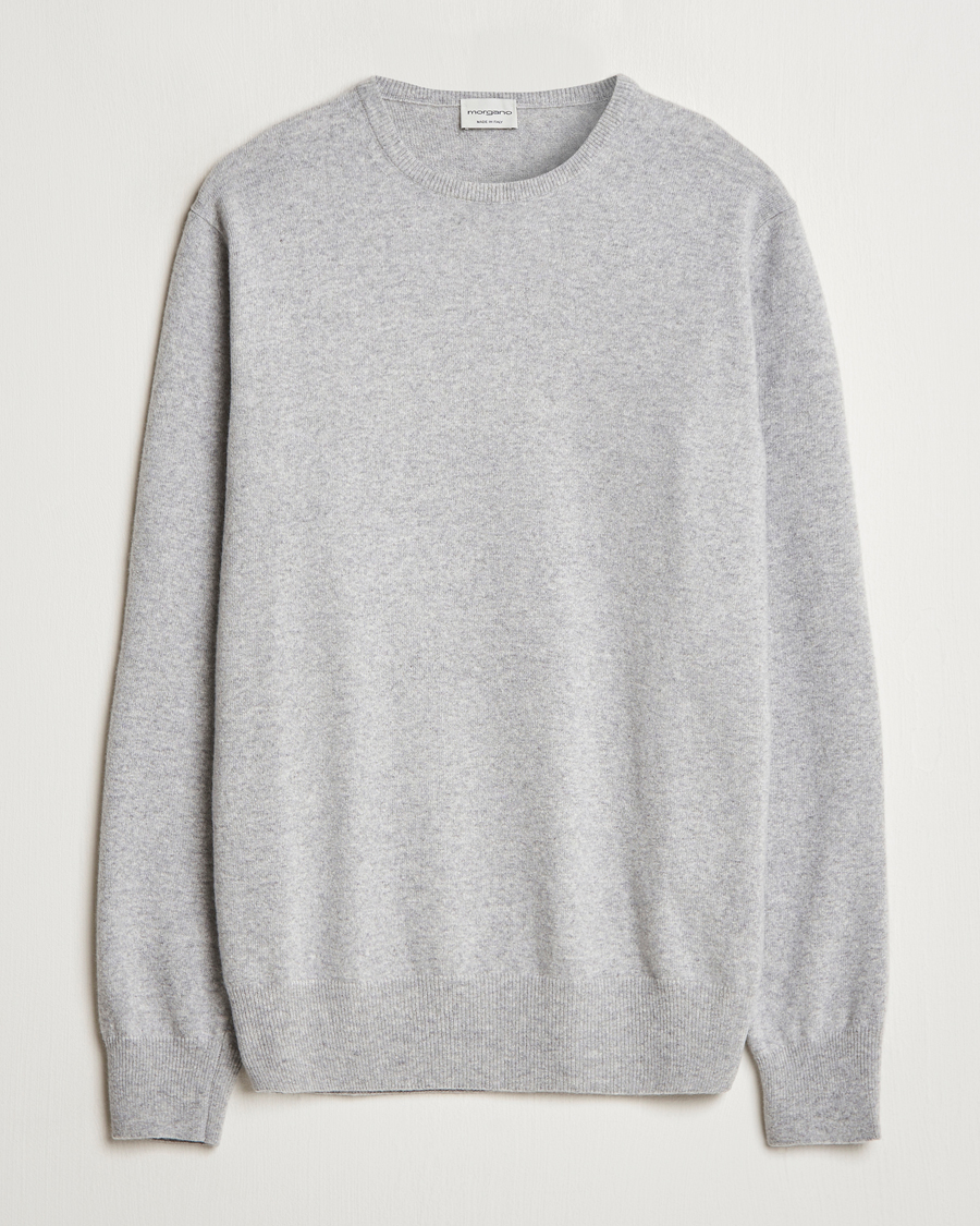 Hombres | Jerséis y prendas de punto | Morgano | Wool/Cashmere Crewneck Mid Grey