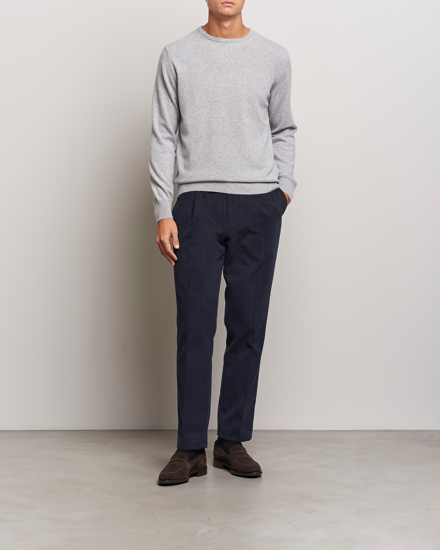 Hombres | Jerséis y prendas de punto | Morgano | Wool/Cashmere Crewneck Mid Grey