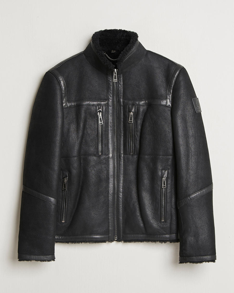 Hombres | Abrigos y chaquetas | Belstaff | Tundra Sherling Leather Jacket Black