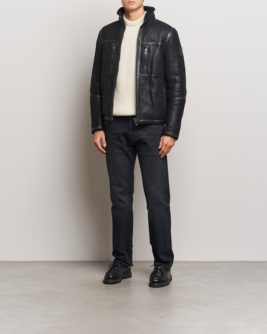 Hombres | Abrigos y chaquetas | Belstaff | Tundra Sherling Leather Jacket Black