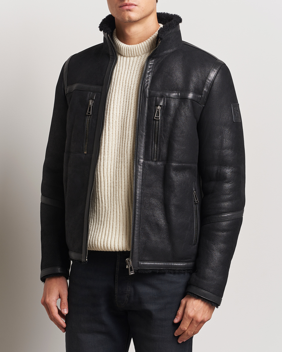 Hombres | Abrigos y chaquetas | Belstaff | Tundra Sherling Leather Jacket Black