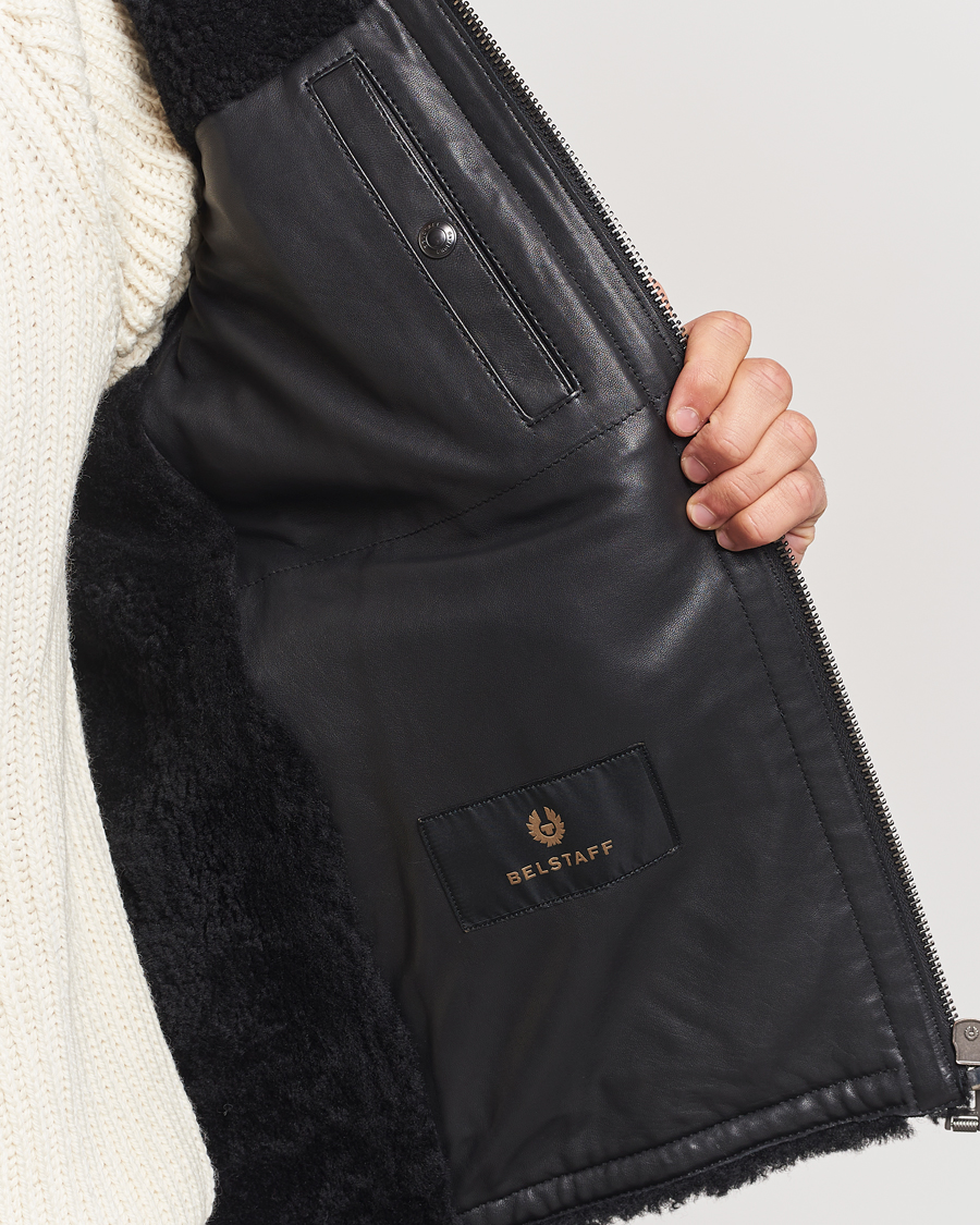 Hombres | Abrigos y chaquetas | Belstaff | Tundra Sherling Leather Jacket Black