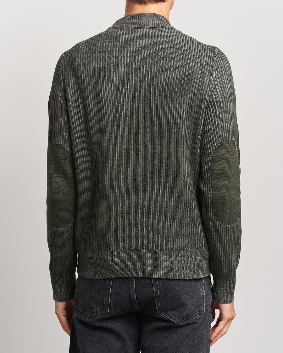 Hombres | Jerséis y prendas de punto | Belstaff | Stanley Cotton/Wool Mock Neck Tile Green