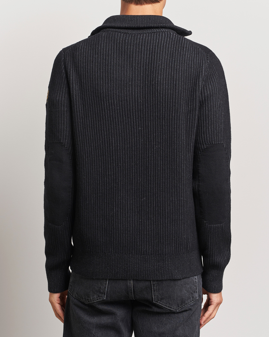 Hombres | Jerséis y prendas de punto | Belstaff | Stanley Cotton/Wool Quarter Zip Black