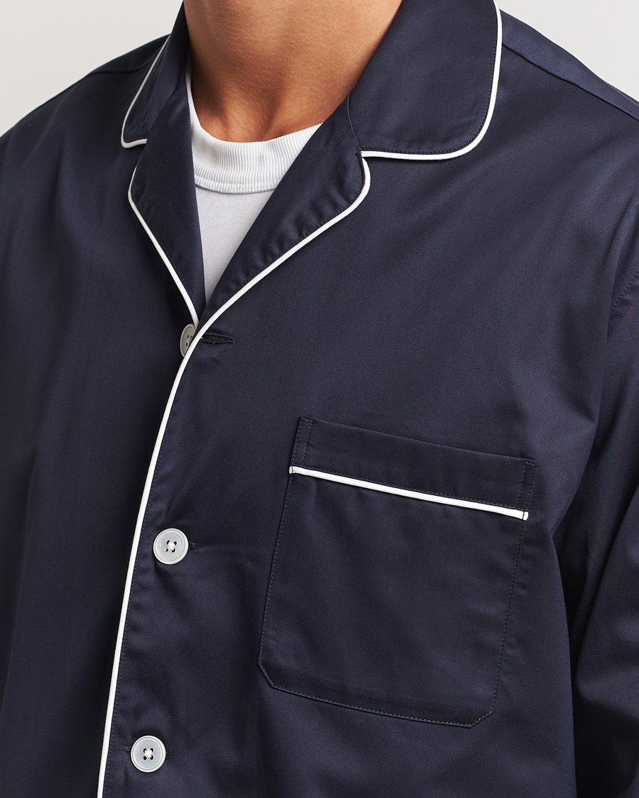 Hombres | Pijamas y batas | Tekla | Sateen Pyjama Shirt Chelsea Navy