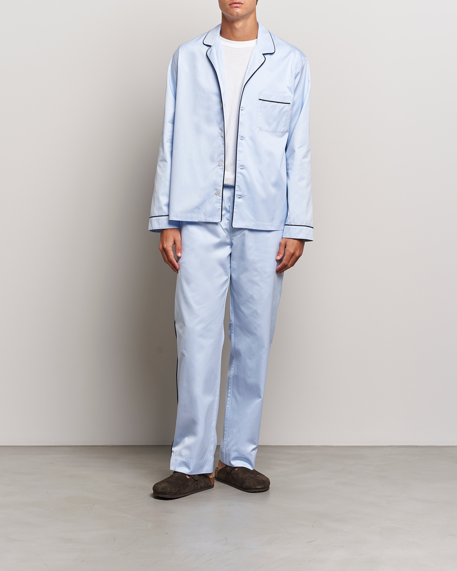 Hombres | Pijamas y batas | Tekla | Sateen Pyjama Pants Bellhop Blue