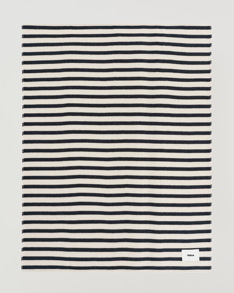 Hombres | Tekla Lambswool Blanket Magpie Stripes | Tekla | Lambswool Blanket Magpie Stripes